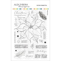 Alex Syberia Designs - Festive Poinsettia Stamp Set