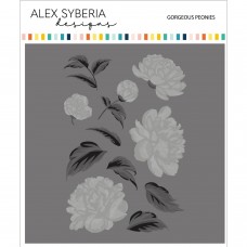 Alex Syberia Designs - Gorgeous Peonies Stencil Set