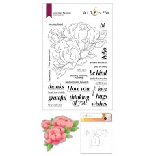 Altenew - Gracious Peonies Stamp, Die and Stencil bundle