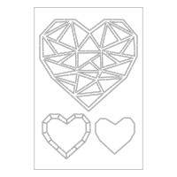 Catherine Pooler - Faceted Heart Trio Stencil