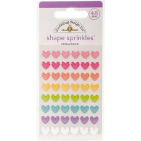 Doodlebug Design - Shape Sprinkles - Rainbow Hearts