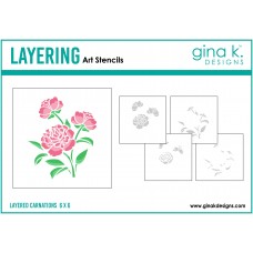 Gina K. Designs - Layered Carnations Stencil