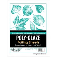 Gina K. Designs - Poly-Glaze Foiling Sheets - Grungy Leaves 