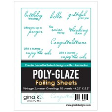 Gina K. Designs - Poly-Glaze Foiling Sheets - Vintage Summer Greetings