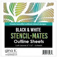 Gina K. Designs - Stencil-Mates - Black and White Outline Sheets - Lush Leaves
