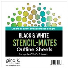 Gina K. Designs - Stencil-Mates - Black and White Outline Sheets - Sun Spots