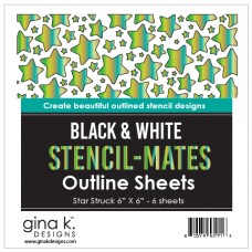 Gina K. Designs - Stencil-Mates - Black and White Outline Sheets - Star Struck