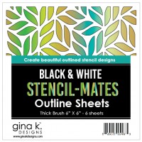 Gina K. Designs - Stencil-mates - Black and White Outline Sheets - Thick Brush