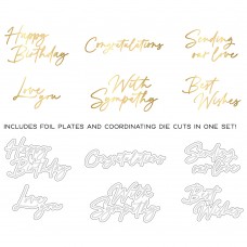 Honey Bee Stamps - Foil Script: Wishes Hot Foil Plate & Honey Cuts 