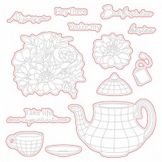 Honey Bee Stamps - Teatime Florals Honey Cuts