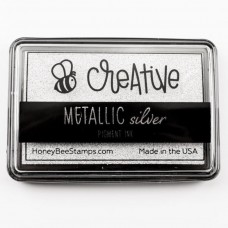 Honey Bee Stamps - Bee Creative Ink Pad Metallic Silver Pigment Ink
