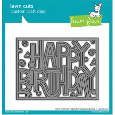 Lawn Fawn - Giant Outlined Happy Birthday: Landscape