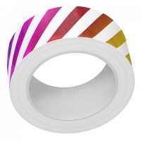 Lawn Fawn - Diagonal Rainbow Stripes Folied Washi Tape