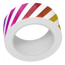 Lawn Fawn - Diagonal Rainbow Stripes Folied Washi Tape