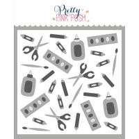 Pretty Pink Posh - Crafty Background Stencils (3 lagen)