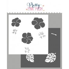 Pretty Pink Posh - Hibiscus Flowers Stencils (2 lagen)