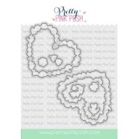 Pretty Pink Posh - Large Floral Hearts Coordinating Dies