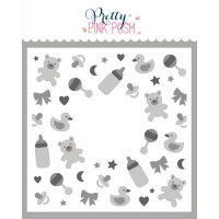 Pretty Pink Posh - Layered Baby Wreath Stencil