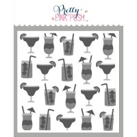 Pretty Pink Posh - Layered Summer Drinks Stencil (3 Lyr)