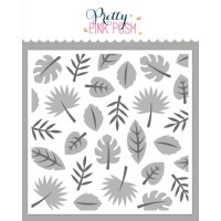 Pretty Pink Posh - Layered Tropical Leaves Stencil (2 Lyr)