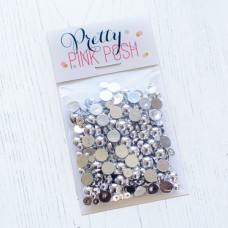 Pretty Pink Posh - Metallic Silver Pearls
