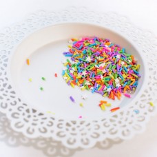 Pretty Pink Posh - Clay Embellishments - Rainbow Sprinkles