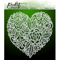 Picket Fence Studios - Flowers In A Heart Stencil