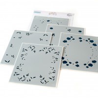 Pinkfresh Studio - Happy Blooms Frame layering stencil set