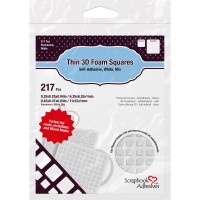Scrapbook Adhesives - Thin 3D foam squares - white - mix