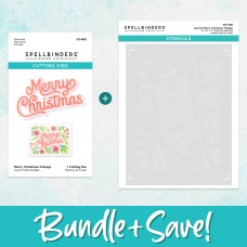 Spellbinders - Layered Merry Christmas Foliage Stencil and Die Bundle