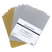Spellbinders - Pop-Up Die Cutting Glitter Foam Sheets - Gold and Silver