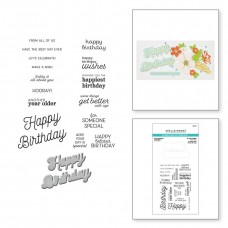 Spellbinders - Many Birthdays Clear Stamp and Die Set