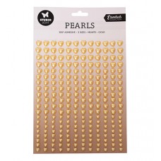 Studio Light - Adhesive Pearls - Gold Hearts