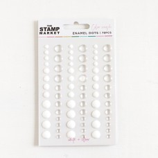 The Stamp Market - Enamel Dots White/Clear
