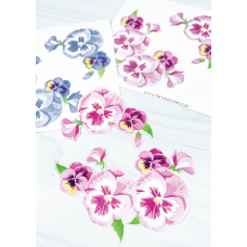 The Ton - Bright Pansies Clusters Layering Stencils