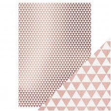 Tonic Studios - Craft Perfect - Foiled Kraft Card - Rose Gold Triangles (280 gsm A4 - 5 sheets)